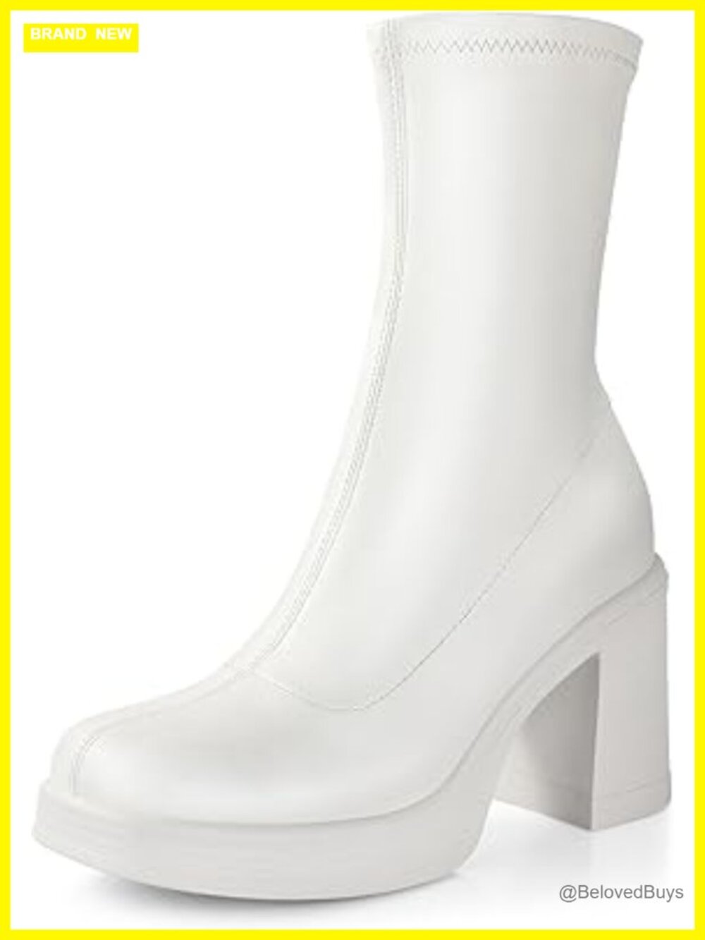Chunky High Heel Platform Ankle Boots with Side Zipper